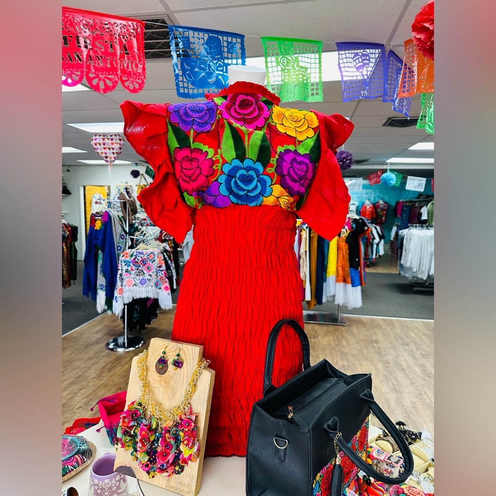 Tania Mexican Stretchable Red Dress
